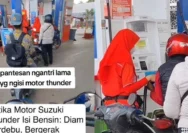 Rombongan Suzuki Thunder Kuasai SPBU Bekasi, Kondisi Tangki Bikin Antrean Harus Ekstra Sabar!
