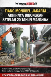 Tiang-tiang monorel akhirnya hilang dari Jalan Rasuna Said, Kecelakaan Pindad Maung TNI Menabrak Exit Tol Slipi